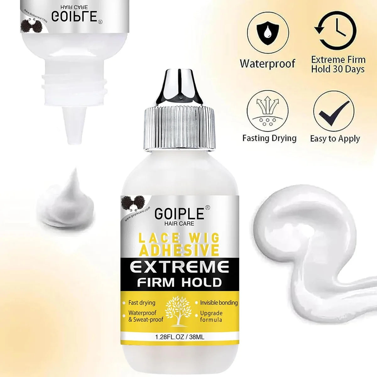 GOIPLE Wig Installation Kit Melting Spray Glueless Adhesive Extra Hold Waterproof Lace Front Wig Glue Remover Styling Wax Stick