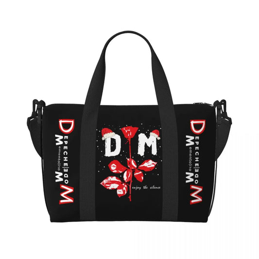 Custom Depeche Cool Mode Tote Bag Women Big Capacity DM Gym Beach Travel Bags