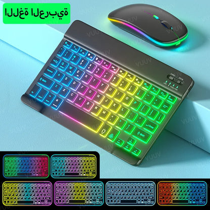 Wireless Bluetooth Keyboard for iPad Tablet Cell Phone Slim Backlit Rechargeable Tablet Keyboard Spanish Korean for Xiaomi Pad 6