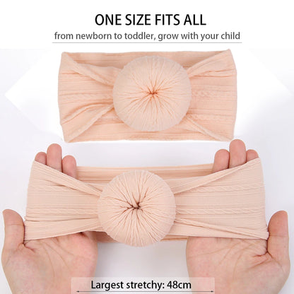 Cotton Bows Headbands for Baby Girls Newborn Infant Ealstic Hairbands Dot Striped Flower Print Kids Headwraps