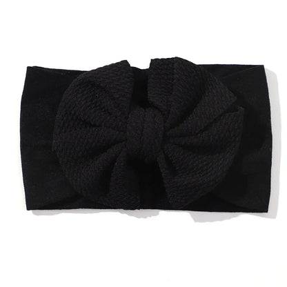 1Pcs Baby Elastic Headband Lovely Big Bows Wide Head Band Soft Newborns Solid Color Headscarf Hairband Babe Hair Accessories
