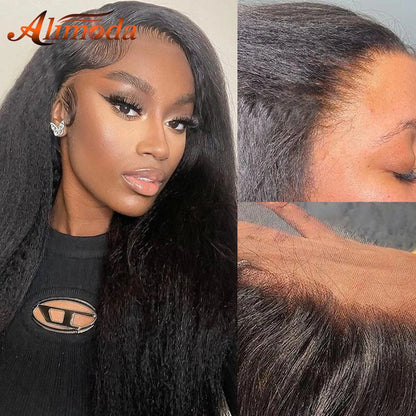 Kinky Straight 13x4 Lace Front Wigs Human Hair