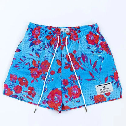 RYOKO RAIN New summer men's shorts men and women's fashion beach seaside casual shorts mesh sports quick-drying quarter pants