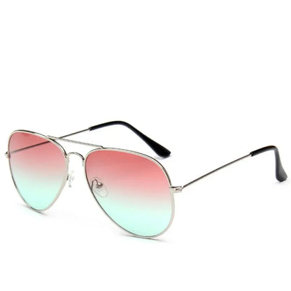 LeonLion Double Colors Gradient Sunglasses Women Alloy Mirror Glasses Lady Retro Metal Glasses Lunette De Soleil Femme