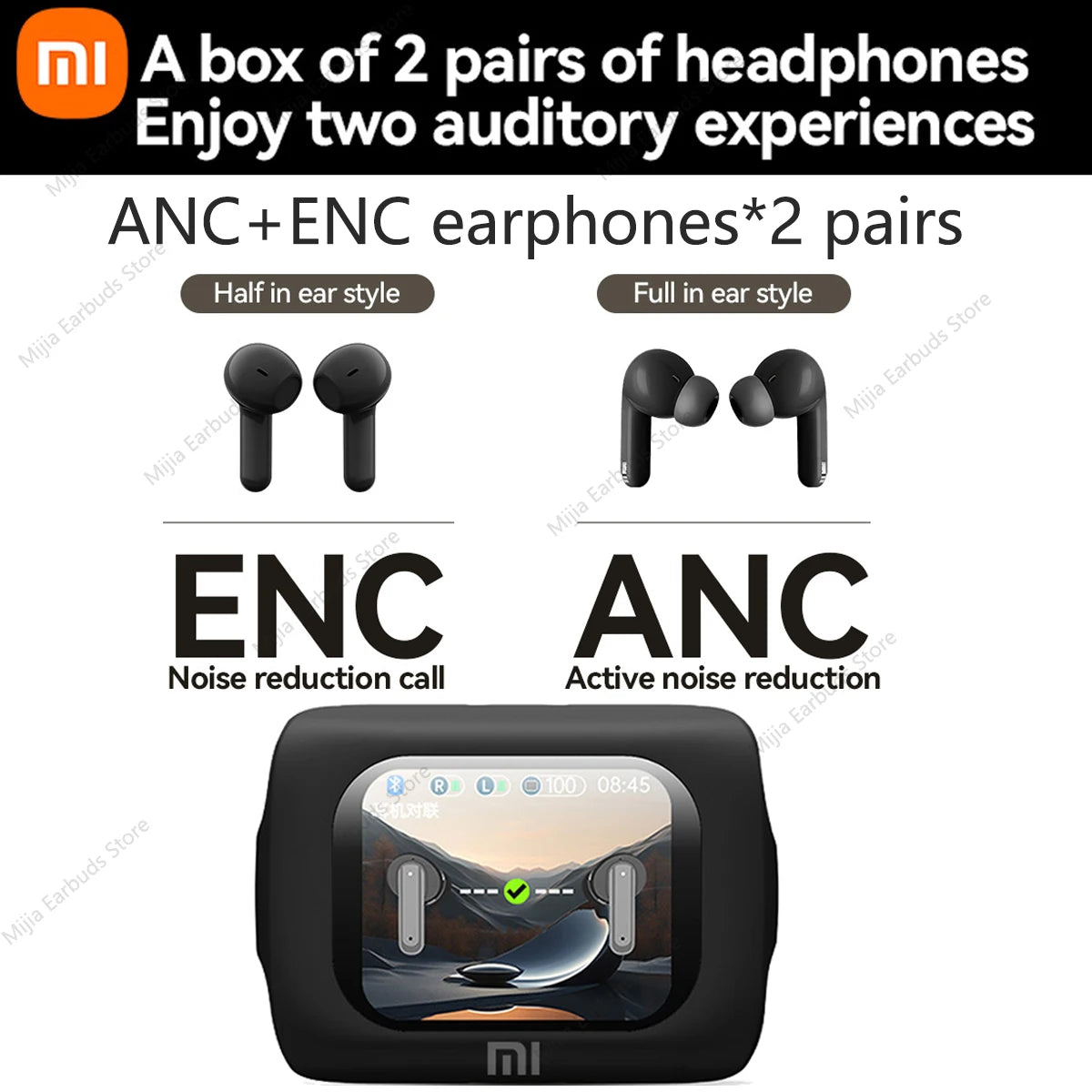 New Wireless Earphones 5.4 Smart Touch Screen Headset