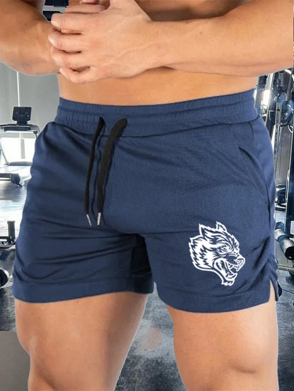 Wolf Head Men's Leisure Sports Shorts Elastic Beach Shorts Running Gym Sports New Three Quarter Pants Summer Fashion M-3XL
