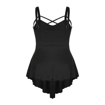 Plus Size Sexy Backless Sling Women Tops Black Strappy Sleeve Autumn Fashion Elegant Square Neck Slim Tank Tops Women's Clothing