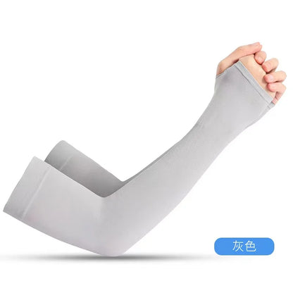1Pair UV Protection Cooling Arm Sleeves,Women Men Summer Outdoor Sunblock Arm Cover with Thumb Hole