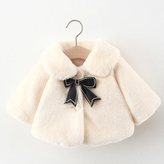 2025 New Winter Jacket For Baby Girl Clothes Fashion Christmas Princess Cloak Autumn Warm Faux Fur Girls Coat Plush Baby Outwear