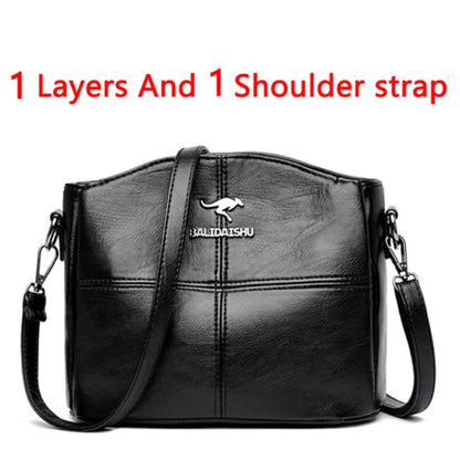 Soft Leather Luxury Handbags Women Bags Designer 3 Layers Shoulder Crossbody