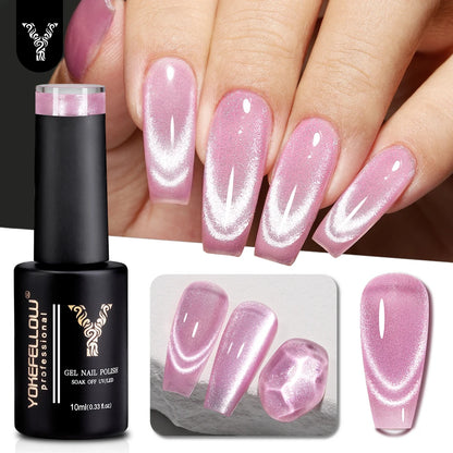 YOKEFELLOW 2025 New Dreamland Cat Eye Gel Nail Polish 10ml Dual Gloss Dreamland Color Soak Off Cat Magnetic UV Gel Varnish DIY