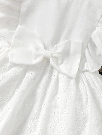 0-3 Year old Baby girl Dress Solid Color Bow Ruffle Princess Dress Suitable for Toddlers Baby girl Spring  autumn Dress