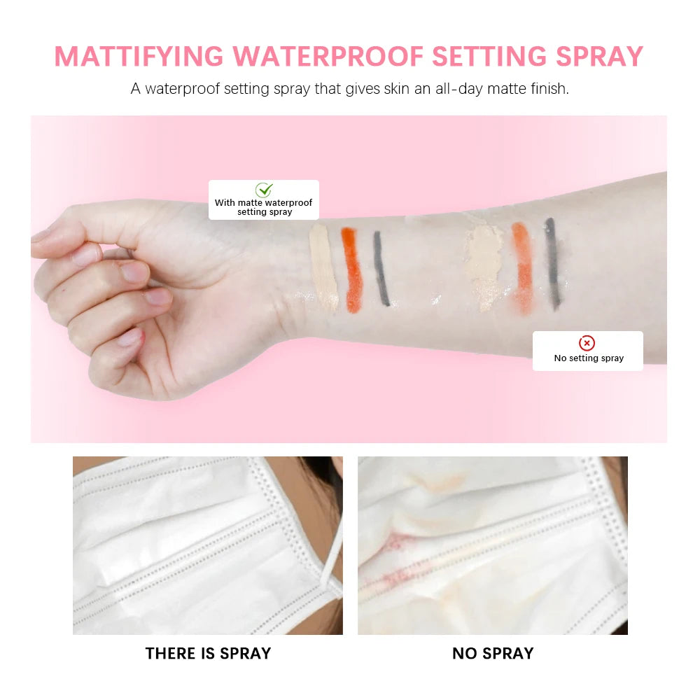 Mattifying Setting Spray Waterproof Makeup Long Lasting Oil Control Moisturizing Non-Sticky Spray