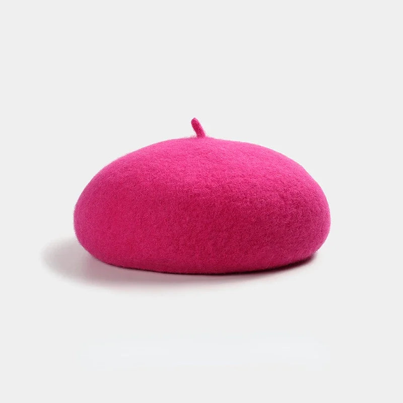 100% Wool Retro Beret Hat Autumn Winter Women British Hepburn stylish Artist Painter Hats Thick Warm Woolen Pumpkin Beanies Cap