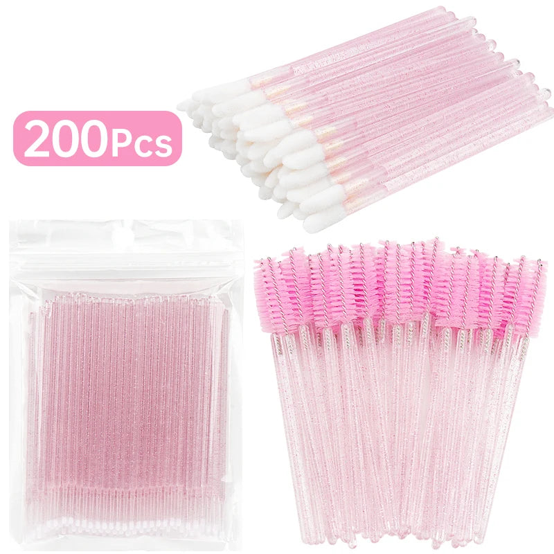 200 Pcs Eyelash Extension Makeup Set Special Eyelash Removal Micro Brush Lipline Brush