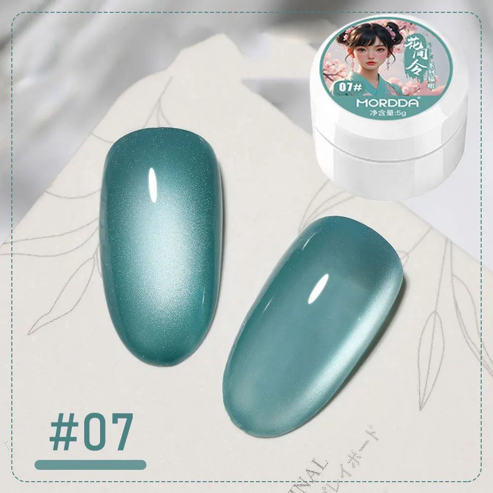 6ml Jelly Nude/Pink/Blue Cat Eye Magnetic Nail Gel Polish Glitter Silk Mirror Cat Eye's Gel Varnish Soak Off UV Gel Nail Polish