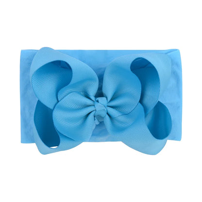 1PC Large Ribbon Bow Headband for Baby Girls Wide Nylon Turban Newborn Bow Headwrap Gift Super Soft Babe Hair Accessories