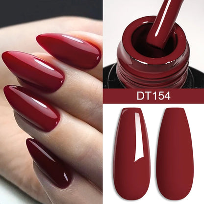 MEET ACROSS 7ml Brown Series Gel Nail Polish Autumn Coffee Color Nail Art Gel Nail Supplies Semi-Permanent Varnish Manicure