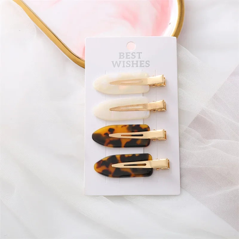 Simple Wild Leopard Seamless Hair Clip Women Acetate Sheet No Bend Bangs Clip Duckbill Clip Hairpins Hair Styling Tool