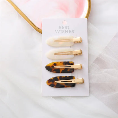Simple Wild Leopard Seamless Hair Clip Women Acetate Sheet No Bend Bangs Clip Duckbill Clip Hairpins Hair Styling Tool