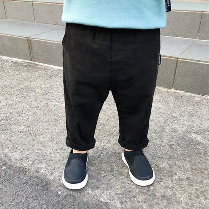 0-7Years Spring Autumn Kids Children Pants Baby Boy Cotton Washed Casual Trousers Elastic Waist Straight/Harlan Multiple Styles