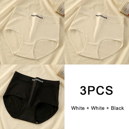 3PCS/set Color Panties Cotton Women Comfortable High-waist Underwear Soft Lingerie Breathable Female Panty Fitness Sports Briefs