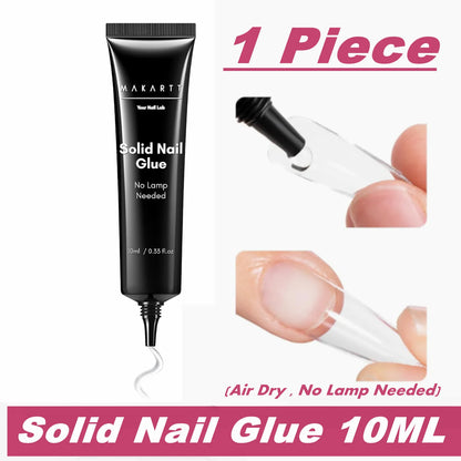 Makartt Solid Nail Glue for Press on Nails, Nail Glue Remover for UV Nail Glue