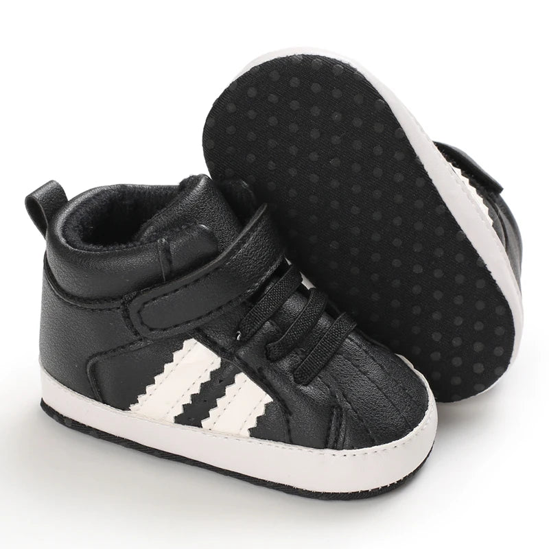 Black Fashion Casual Shoes Newborn Boys And Girls Non Slip First Walkers