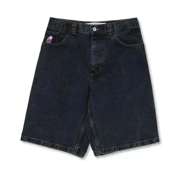 Hip Hop Rhinestones Graphical Baggy Jeans Blue Streetwear Y2k Gothic Shorts