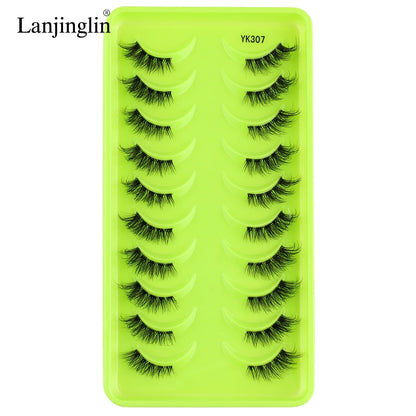Half Eye Lashes 3/10 Pairs 3D Mink Lashes Natural/Dramatic Handmade Reusable False Eyelashes Extension Make up Tools Faux Cils
