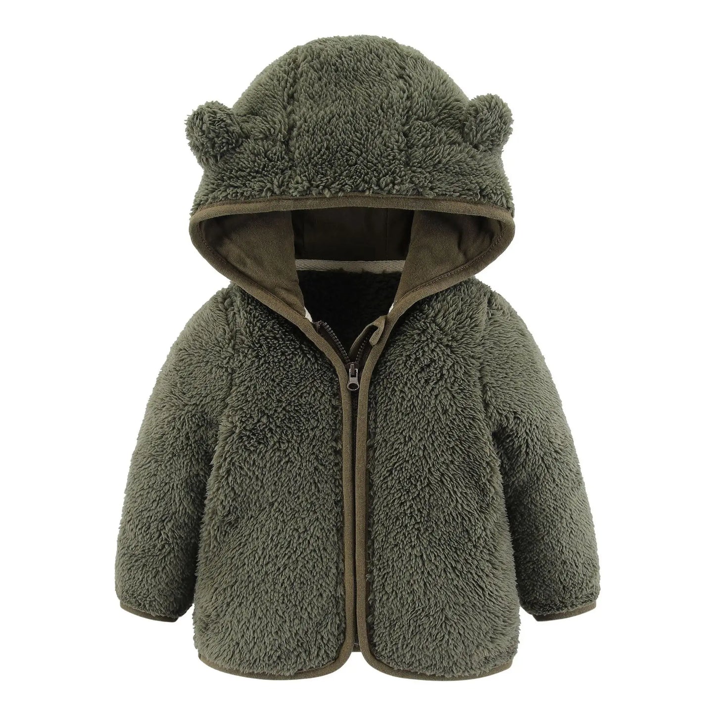 Spring and Autumn Children's Fleece Coat Baby Bear Ears Long Sleeve Warm Jacket 0-3 Years Old Child Clothing