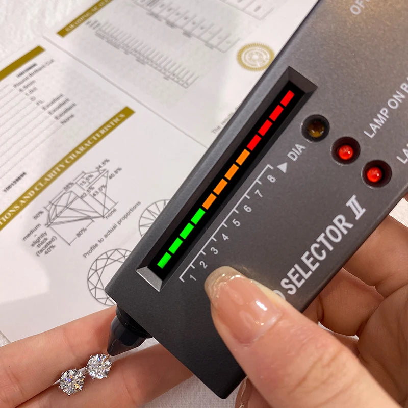 Certified Moissanite Stud Earrings Lab Created Diamond 925 Sterling Silver