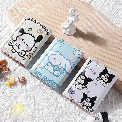 Cartoon Sanrio Kuromi Pochacco Cinnamoroll Multi-slot Wallet Pu Coin Purse With Card Slot Credit ID Card Storager For Women Gift