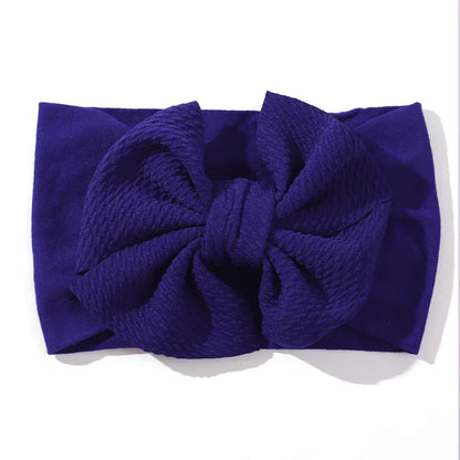 1Pcs Baby Elastic Headband Lovely Big Bows Wide Head Band Soft Newborns Solid Color Headscarf Hairband Babe Hair Accessories