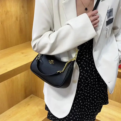 New Fashion Luxury Design Leather Hobo Shoulder Bag Women Small Clutch Handbag Purse Female Underarm Bag
