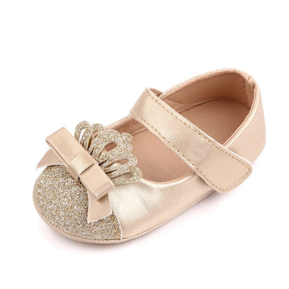 Baby Girl Shoes Cute Crown Soft PU Mary Jane Shoes Anti-slip Sole Spring Summer Sandal for 0-6-12m