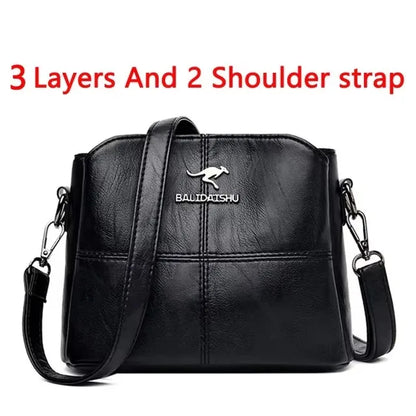 Brand Leather 3 Layers Alligator Crossbody Bag for Women