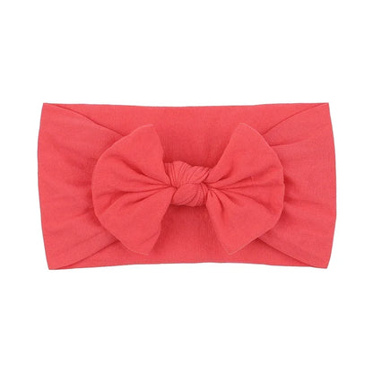 1Pc Simple Solid Color Broadside Bowknot Headband for Baby Girl Elastic Hair Band Basic Turban Headwear Infant Hair Accessories