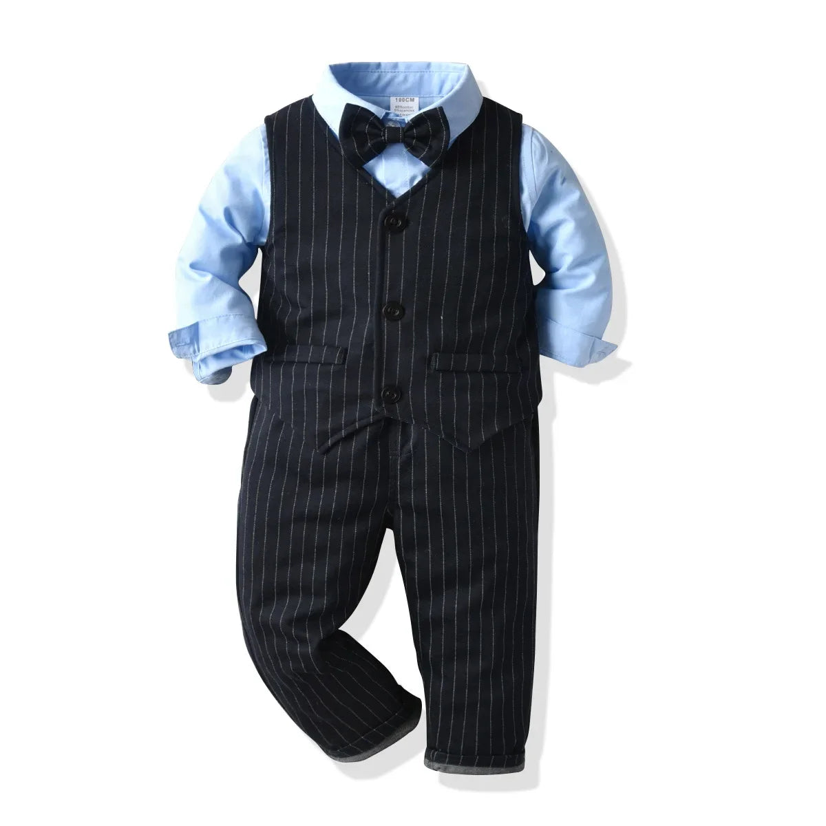 Boys Suits Clothes For Wedding Formal Party clothes Striped Baby Vest Shirt Pants Kids Boy Outerwear