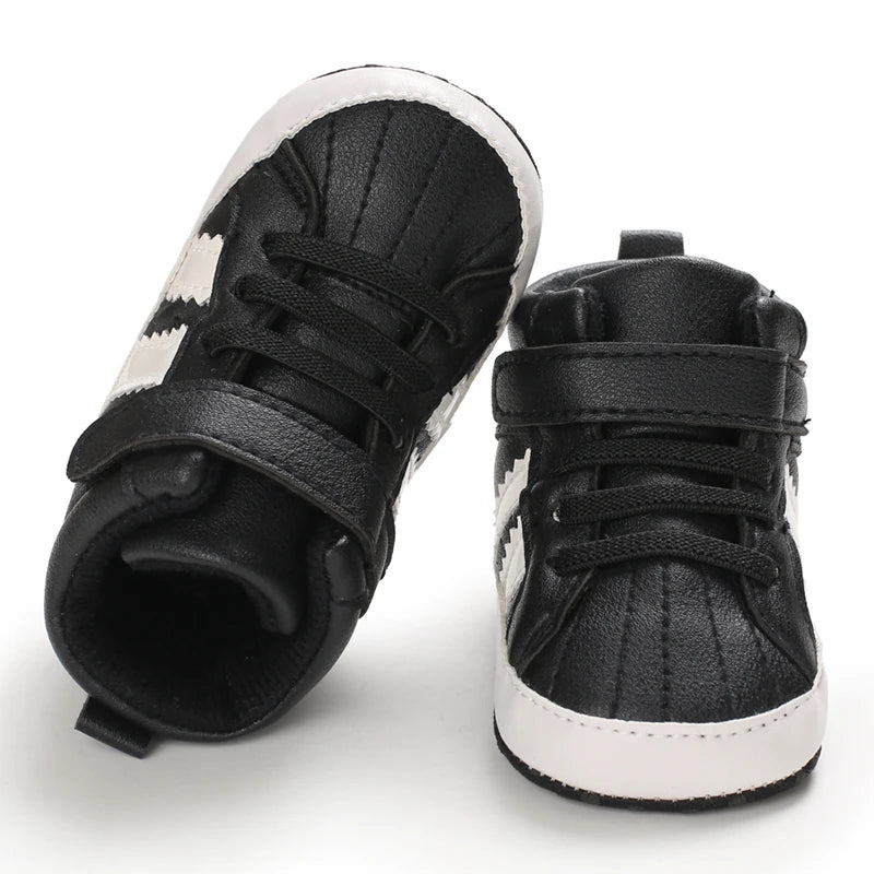 Black Fashion Casual Shoes Newborn Boys And Girls Non Slip First Walkers
