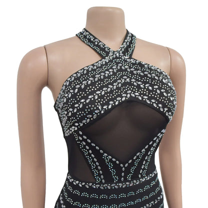 Women's Party Dress Fashion Neck Hanging Short Evening Dress