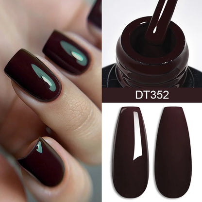 MEET ACROSS 7ml Brown Series Gel Nail Polish Autumn Coffee Color Nail Art Gel Nail Supplies Semi-Permanent Varnish Manicure