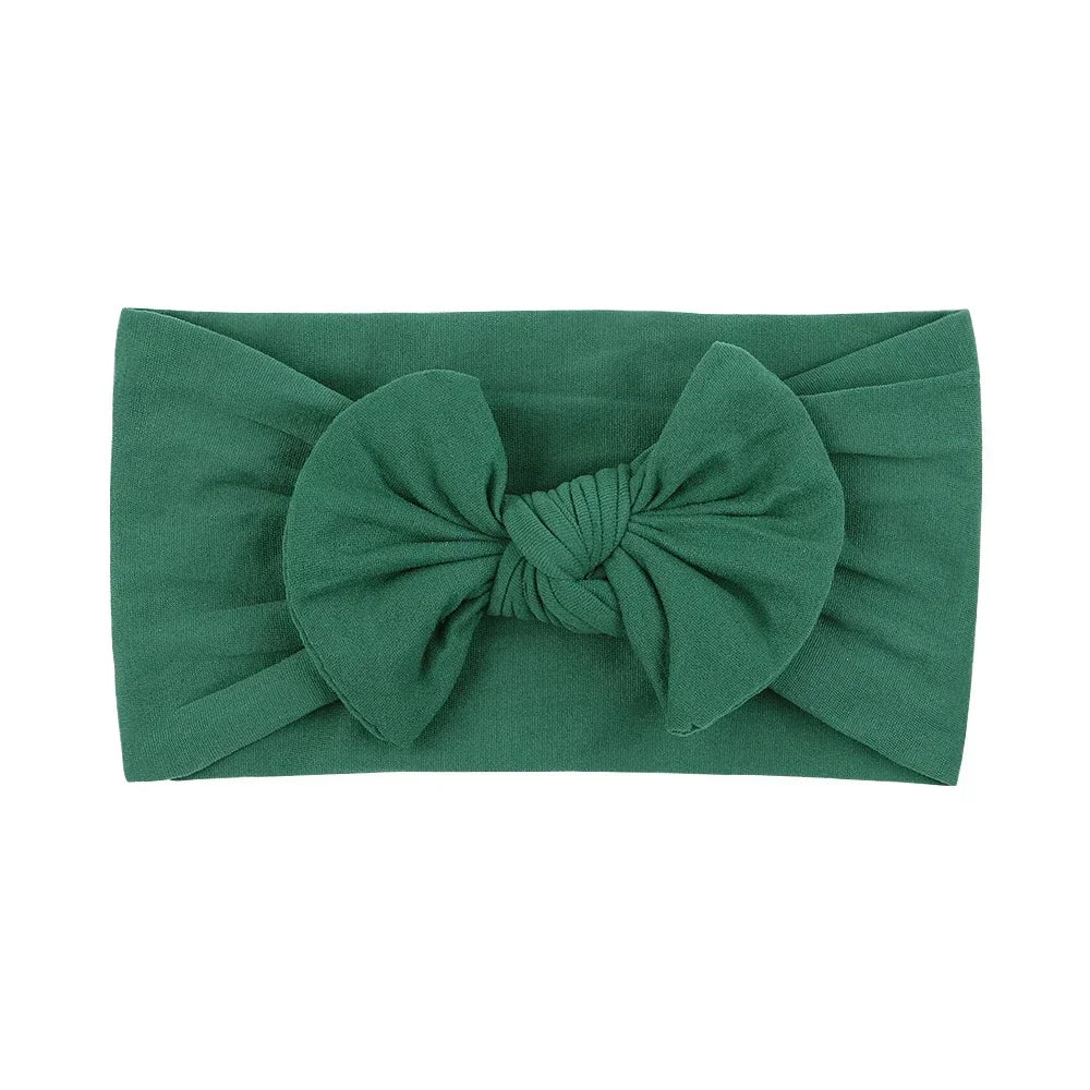 1Pc Simple Solid Color Broadside Bowknot Headband for Baby Girl Elastic Hair Band Basic Turban Headwear Infant Hair Accessories