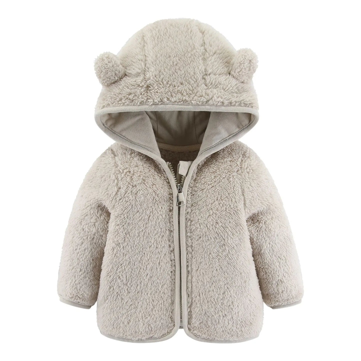 Spring and Autumn Children's Fleece Coat Baby Bear Ears Long Sleeve Warm Jacket 0-3 Years Old Child Clothing
