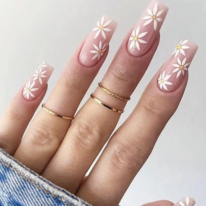 Press on Nails Long Ballet Nails Fashion Valentine's Day Rhinestone Wearable Fake Nails Manicure Tool Full Cover False Nail