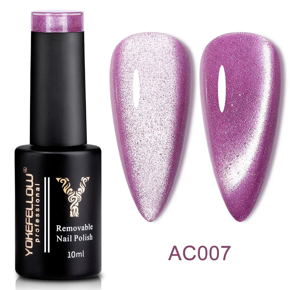 YOKEFELLOW 2025 New Dreamland Cat Eye Gel Nail Polish 10ml Dual Gloss Dreamland Color Soak Off Cat Magnetic UV Gel Varnish DIY