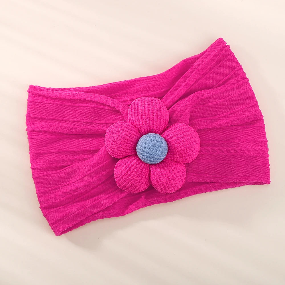 Big Flower Nylon Girl Hairband Elastic Soft Baby Headband For Children Turban Headwear For Newborn Baby Kids Hair Accessories