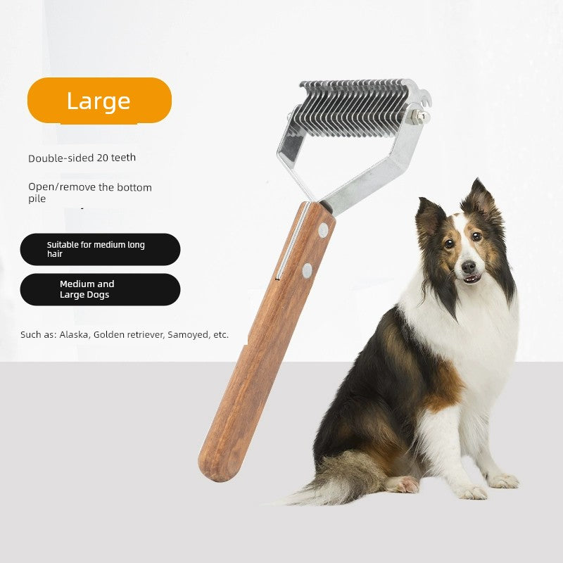 Dog Hair Comb Knot Untying Comb Longhair Special Pet Cat Bottom Velvet Handy Gadget Faded Hair Large Dog Golden Retriever Cleaning Brush