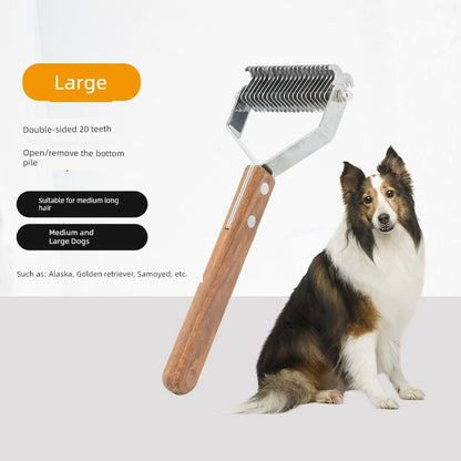 Dog Hair Comb Knot Untying Comb Longhair Special Pet Cat Bottom Velvet Handy Gadget Faded Hair Large Dog Golden Retriever Cleaning Brush