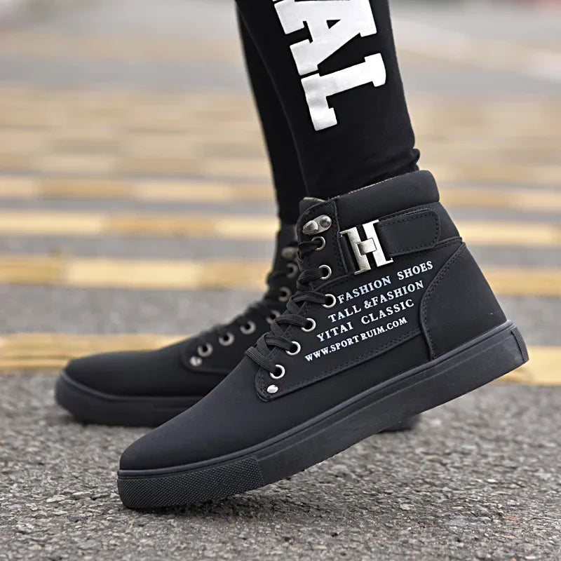 Men's Shoes Fashion Male Boots Men's Casual Sneaker High-Top Board Shoe Retro Lace Up Men's Shoes Zapatos Hombre 2024 New Korean
